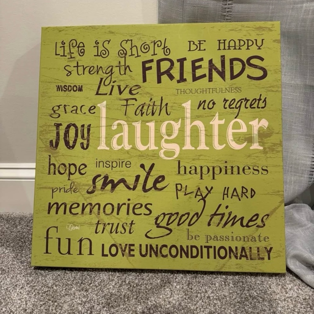 Decorative like new canvas print. 18” x 18”.